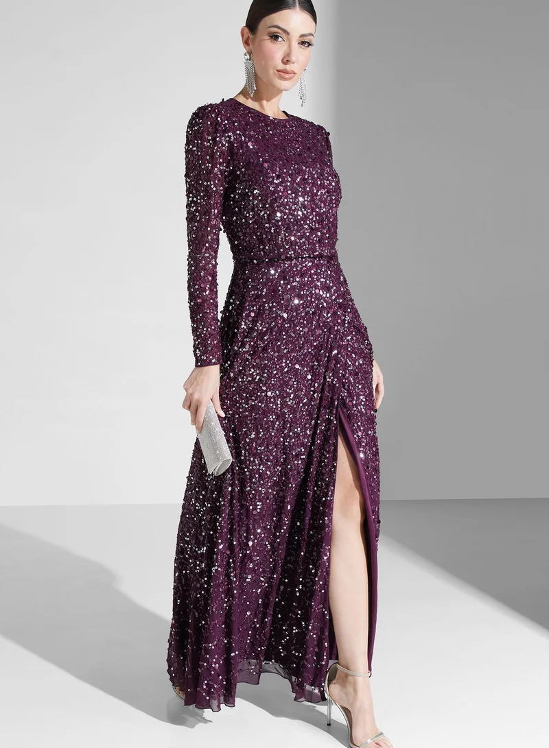 Maya Sequin Wrap Dress