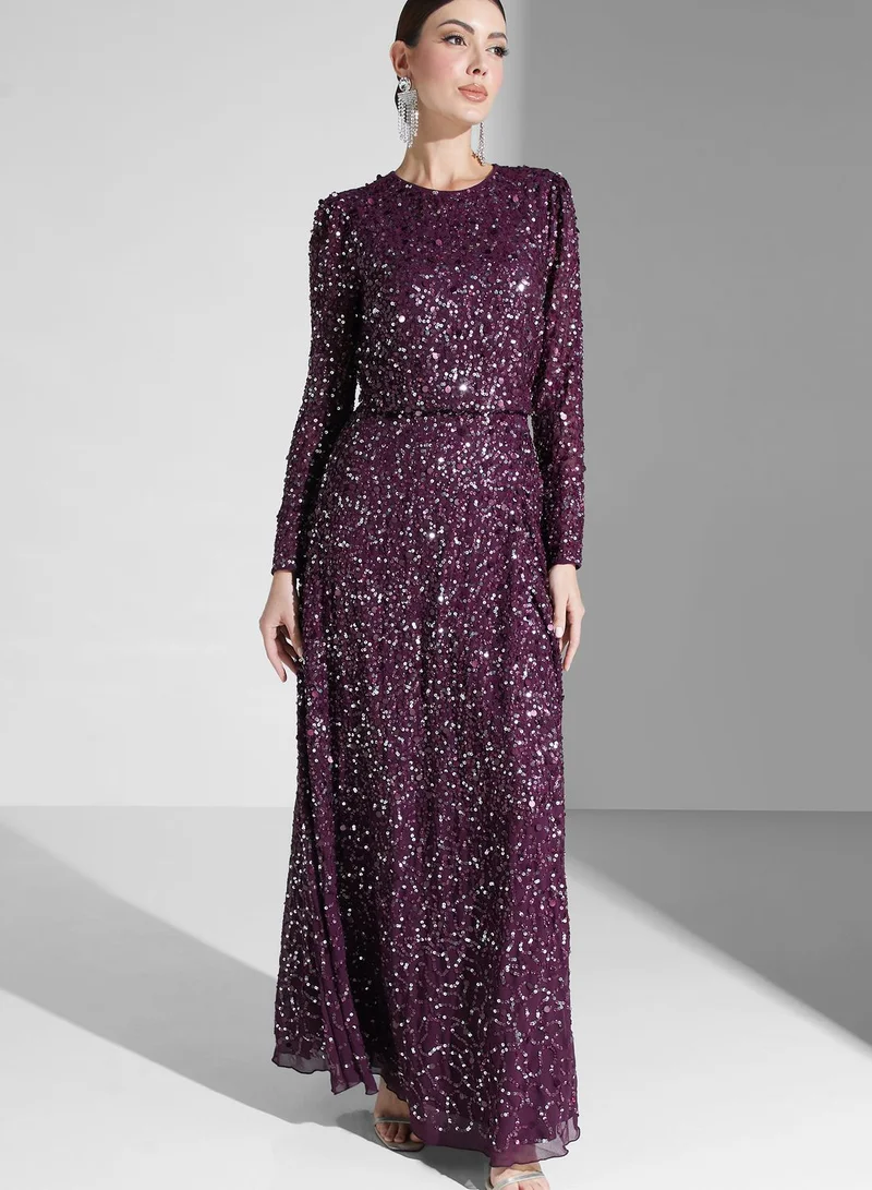 Maya Sequin Wrap Dress