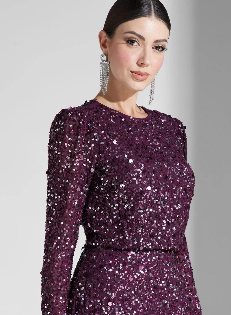 Maya Sequin Wrap Dress