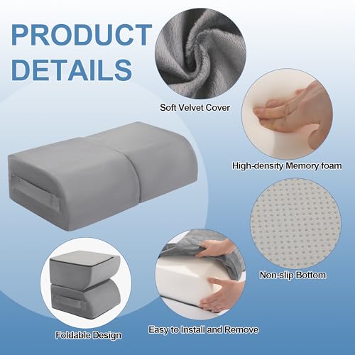 HOMBYS Foldable BBL Pillow After Surgery, Large Size Brazilian Butt Lift Pillow with Carry Handle, BBL Sleeping Pillow for Sitting Driving Office(Gray) - Image 3