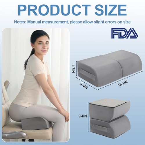 HOMBYS Foldable BBL Pillow After Surgery, Large Size Brazilian Butt Lift Pillow with Carry Handle, BBL Sleeping Pillow for Sitting Driving Office(Gray) - Image 2