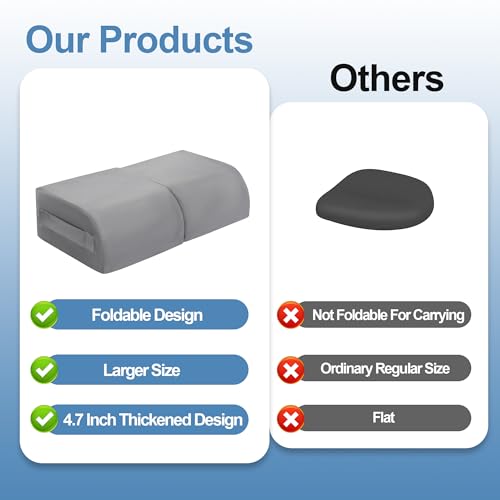 HOMBYS Foldable BBL Pillow After Surgery, Large Size Brazilian Butt Lift Pillow with Carry Handle, BBL Sleeping Pillow for Sitting Driving Office(Gray) - Image 5
