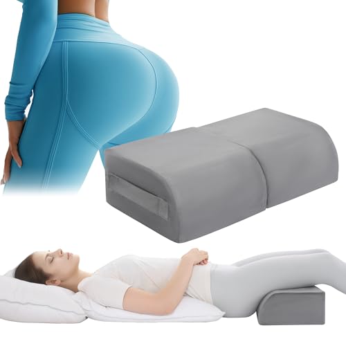 HOMBYS Foldable BBL Pillow After Surgery, Large Size Brazilian Butt Lift Pillow with Carry Handle, BBL Sleeping Pillow for Sitting Driving Office(Gray) - Image 1
