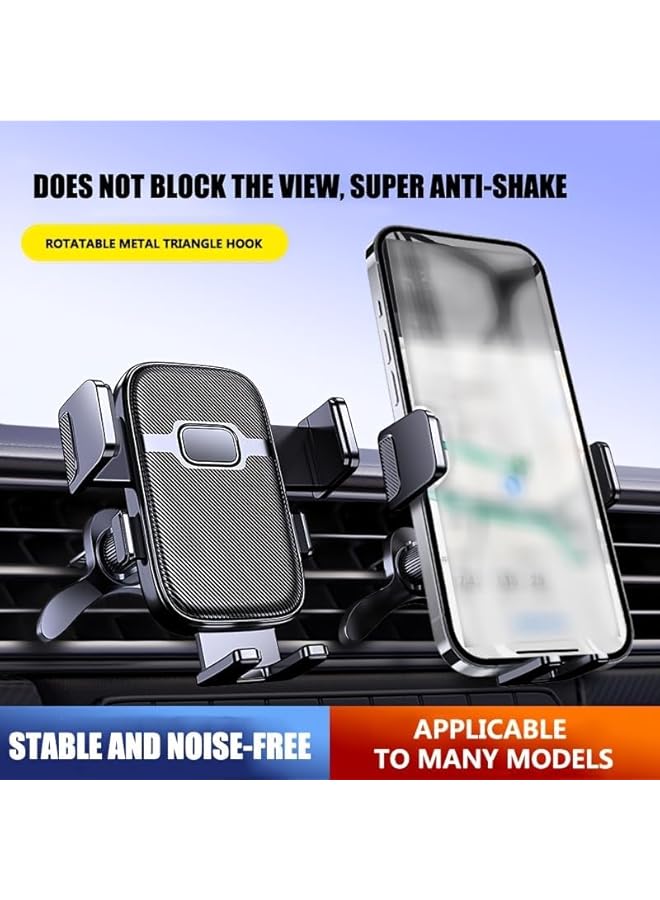 S-TOP Car Phone Mount, 360° Rotatable Air Vent Holder, One-Hand Release, 4.2-7.2 Inch Smartphones, Black - Image 3