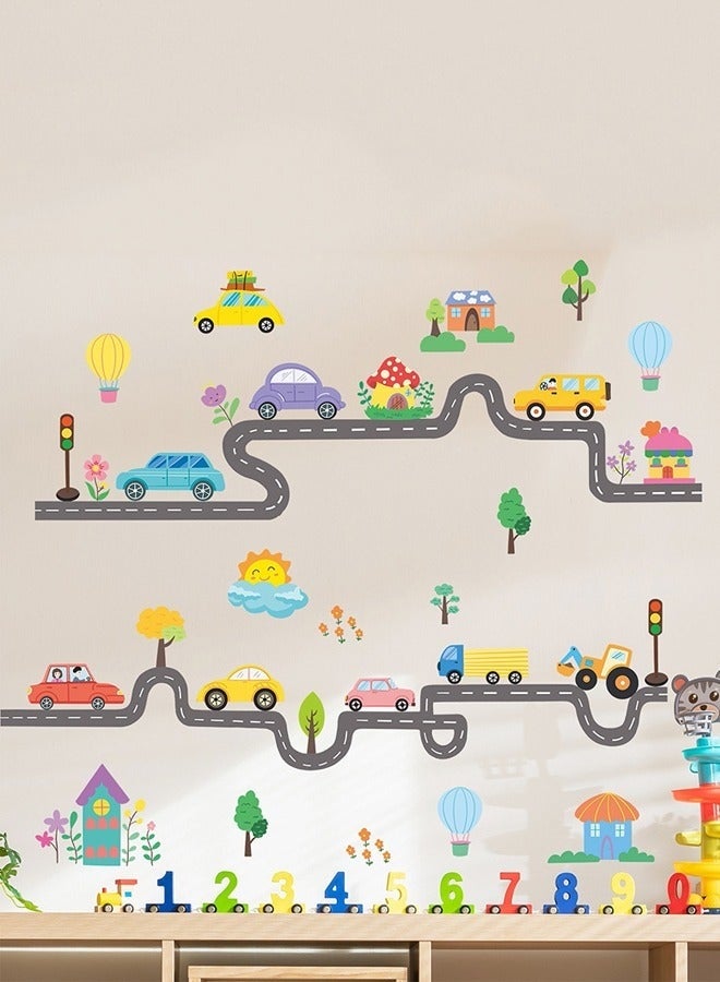 منزل الغابة ملصقات جدارية لغرفة نوم الأطفال بتصميم سيارة نقل وروضة أطفال وزينة المناظر الطبيعية - Image 4