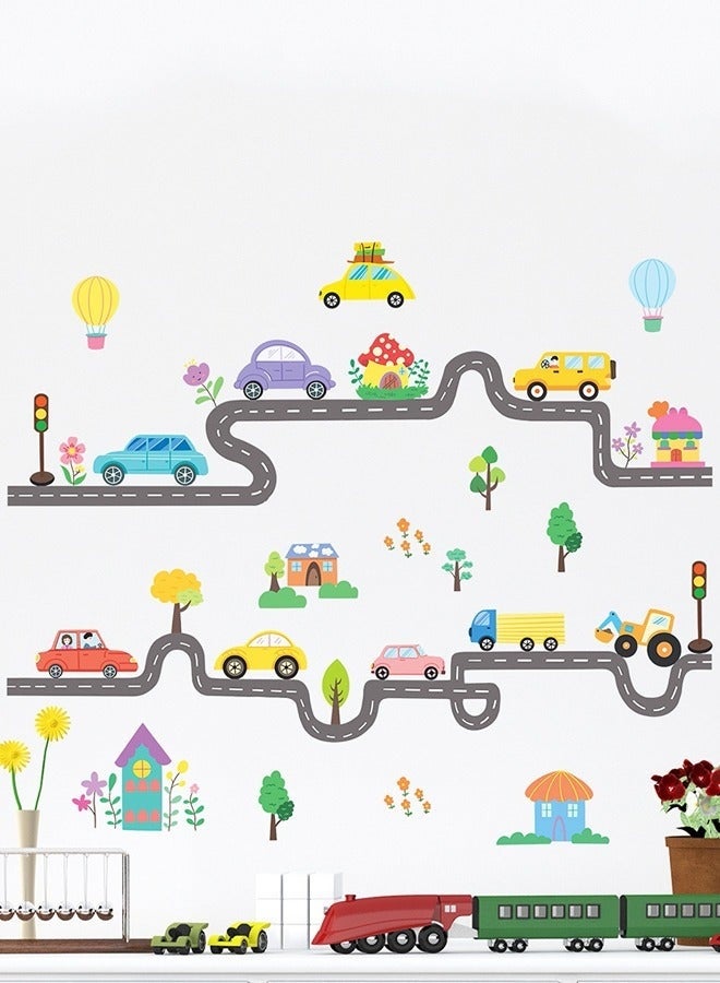 منزل الغابة ملصقات جدارية لغرفة نوم الأطفال بتصميم سيارة نقل وروضة أطفال وزينة المناظر الطبيعية - Image 5
