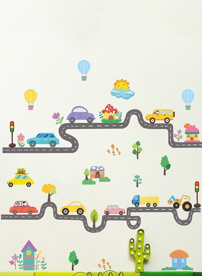 منزل الغابة ملصقات جدارية لغرفة نوم الأطفال بتصميم سيارة نقل وروضة أطفال وزينة المناظر الطبيعية - Image 3
