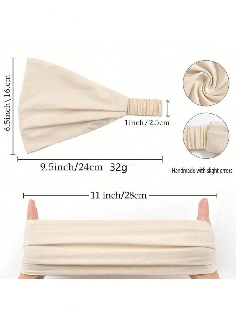 غطاء رأس نسائي (عبوة من ٥ قطع) | قبعة عمامة واسعة الحواف مضادة للانزلاق وممتصة للعرق | مثالية للرياضة، وتحت القبعات، وتسريحات الشعر، والارتداء اليومي | إكسسوار أساسي للعباية | لون أسود - Image 5