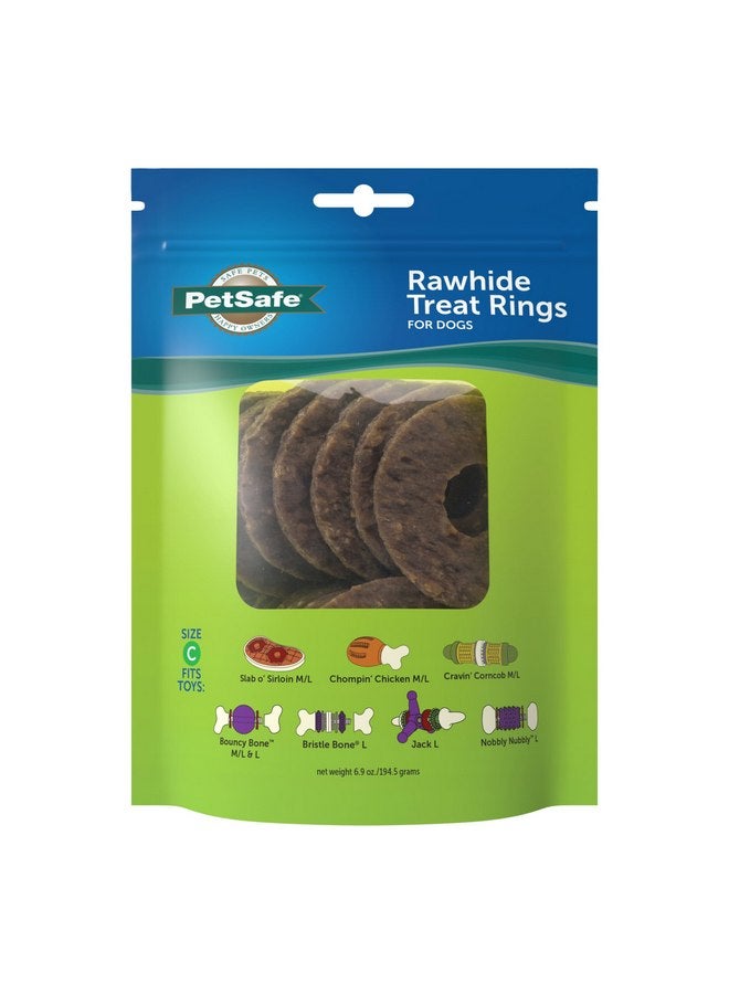 PetSafe Natural Rawhide Treat Ring Refills, Size C, Replacement Treats Busy Buddy Treat Ring Holding Toys, Large - Image 1