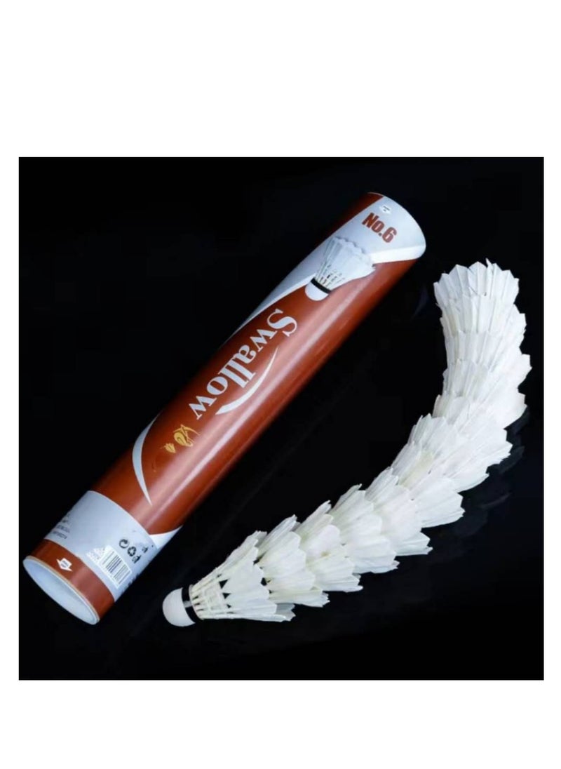 Generic 12 Pack Badminton Ball Shuttlecocks, Goose Feather Shuttlecocks Stable Durable Sports Training Badminton Balls for Indoor Outdoor  - Image 1