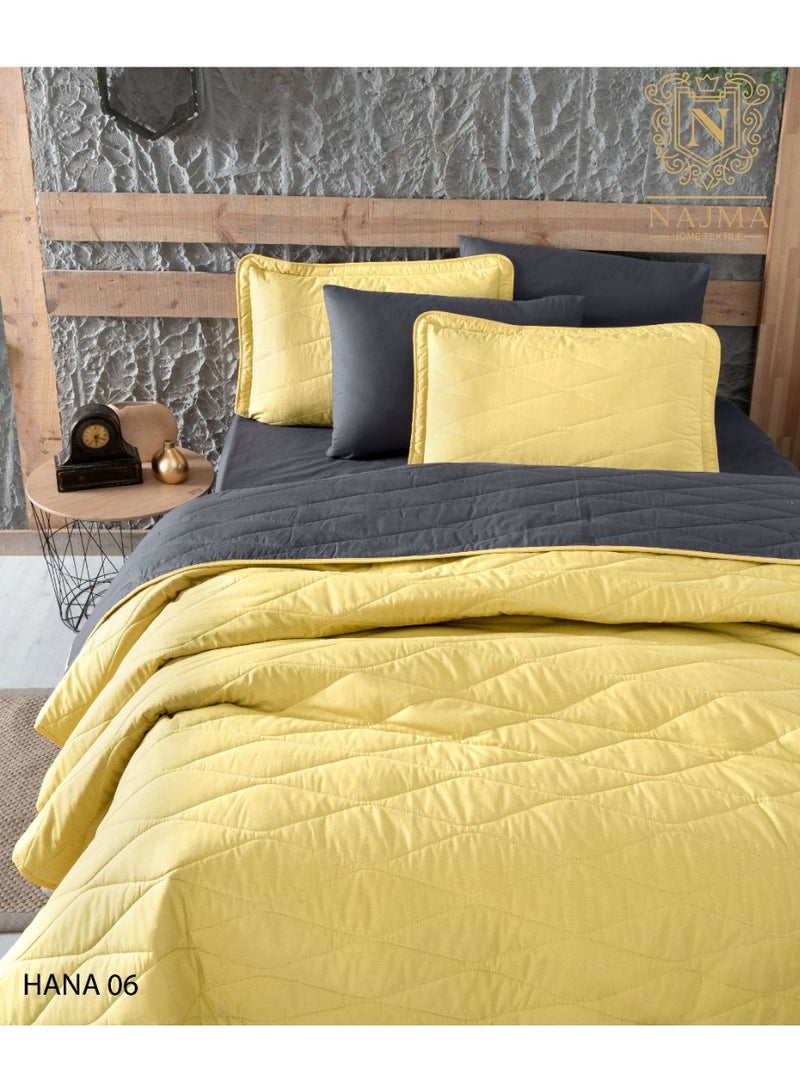 Summer plain compressed double bed sheet set made of microfiber, 6 pieces: 1 double duvet 240*260, 1 fitted sheet 200*200, 2 pillowcases 50*75, 2 pillowcases 50*75*. - Image 1