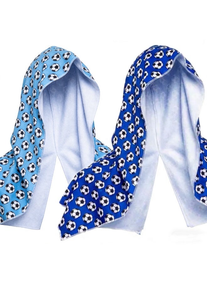 （2 Pcs）football cooling towels, U-shaped sun-protective cooling headband,  hooded towel, quick-drying and cooling properties. Ideal for sports use, 29 cm × 63.5 cm - Image 1