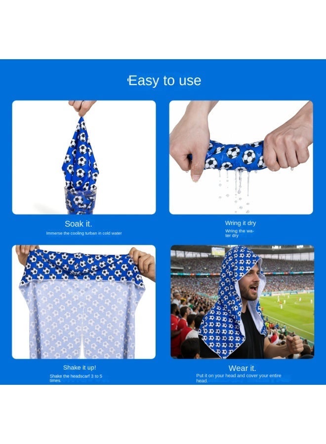（2 Pcs）football cooling towels, U-shaped sun-protective cooling headband,  hooded towel, quick-drying and cooling properties. Ideal for sports use, 29 cm × 63.5 cm - Image 2