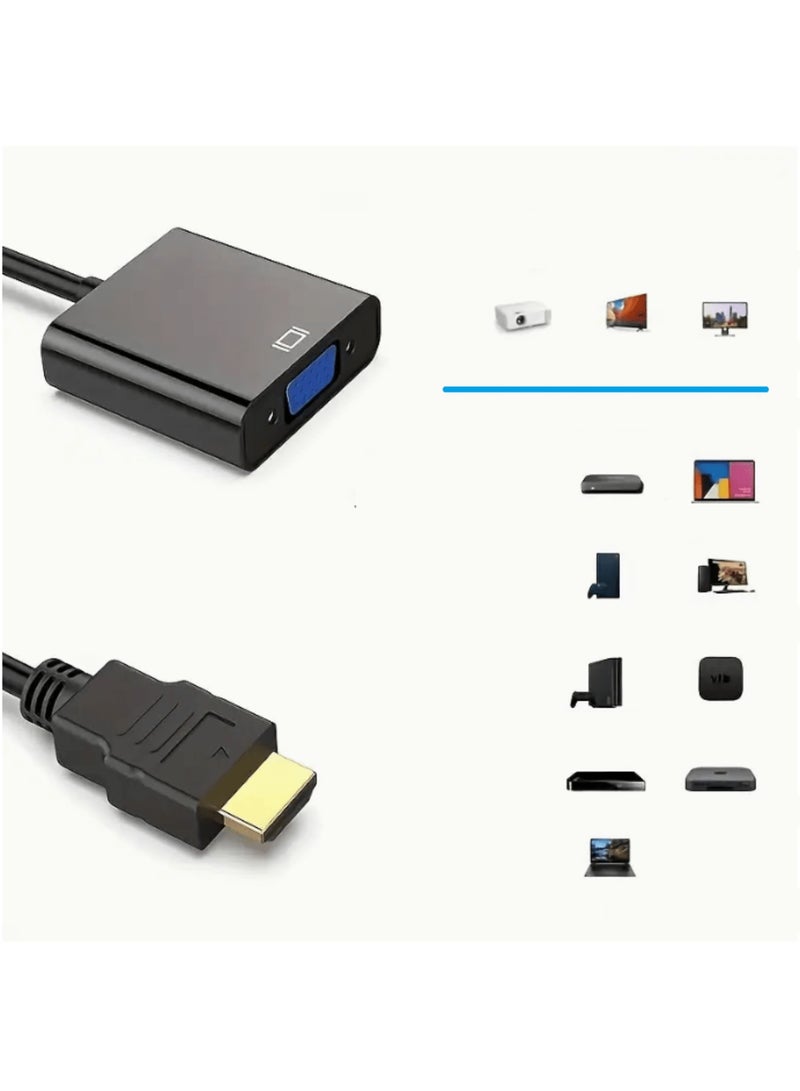 محول كابل من اتش دي ام اي HDMI الى في جي ايه VGA اتجاه واحد طول 15 سم - Image 3