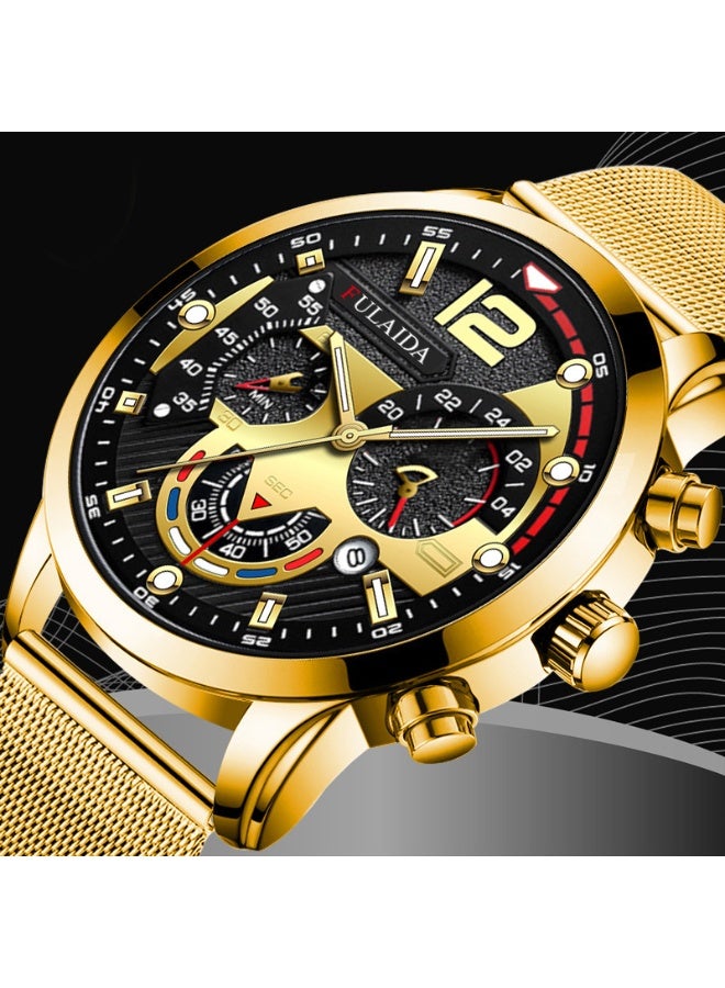 Fulaida 2-Piece Men's Stainless Steel Luminous Dial Watch Set - Image 2