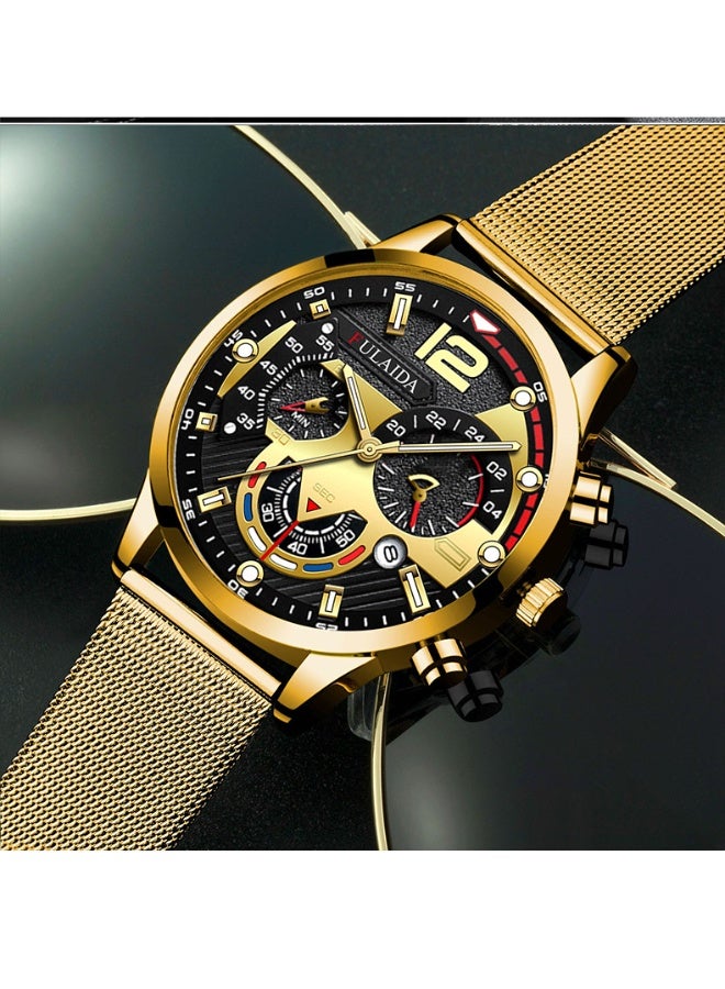 Fulaida 2-Piece Men's Stainless Steel Luminous Dial Watch Set - Image 4