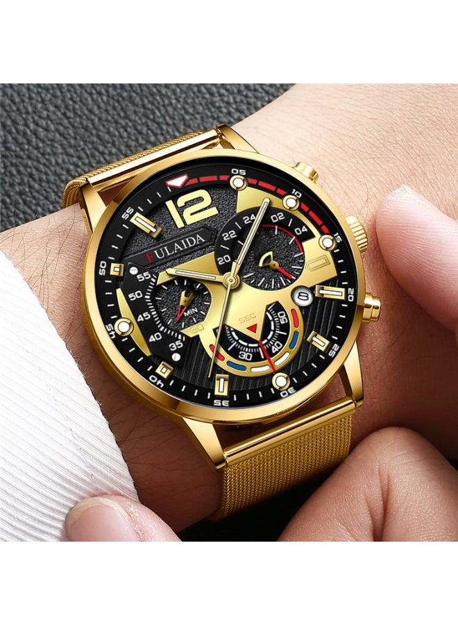 Fulaida 2-Piece Men's Stainless Steel Luminous Dial Watch Set - Image 5