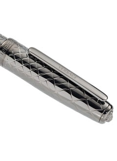 VERSACE Roller Pen - Grey Barrel with Matching Clip and Greca Ring  - Image 2