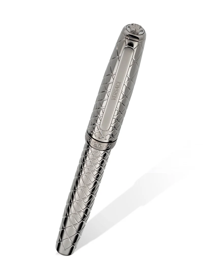 فيرزاتشي Roller Pen - Grey Barrel with Matching Clip and Greca Ring