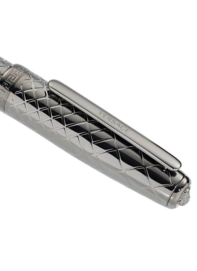 فيرزاتشي Roller Pen - Grey Barrel with Matching Clip and Greca Ring