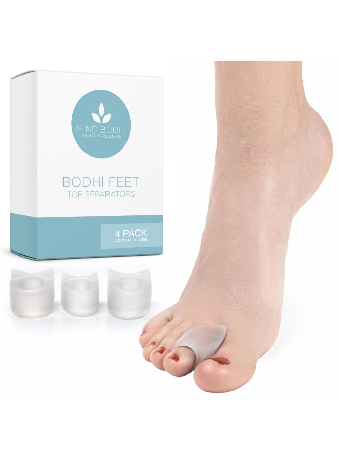 MIND BODHI HEALTH & WELLNESS Mind Bodhi SingleLoop Toe Separators 4Pack Correcting Bunions and Restoring Toes to Their Original Shape For Men and Women Toe Spacers Bunion Corrector Clear - Image 2
