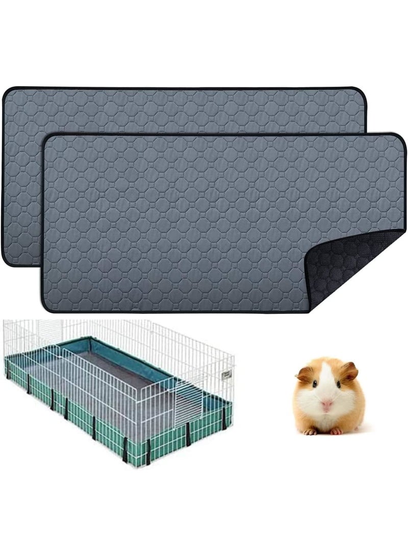 SYOSI 2 pcs Small Animal Cage Liners - Washable & Waterproof Reusable Pee Pads, Anti-Slip Bedding, Fast Absorbent Pee Pads for Small Animals, Ideal for Rabbits, Hamsters, and Rats (Grey) - Image 1