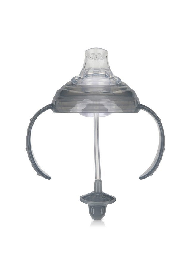 Nuby Twin Handle 360 Grip N' Sip 8oz Tritan Cup with Hygienic Cover, Grey,1 Count (Pack of 1) - Image 3