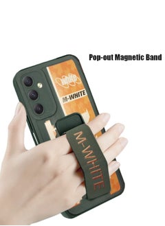 Techie Aesthetic Fashion Silicone Magnetic  Hand Grip Case Cover for Samsung Galaxy A24 4G - Green  - Image 2