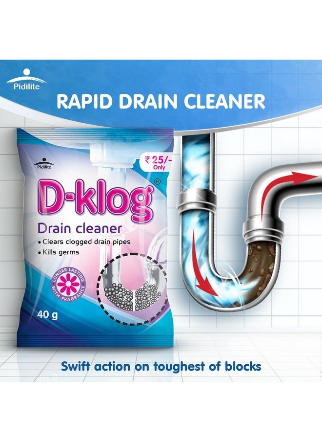 Pidilite D-Klog Drain Cleaner Powder (40G X 8 Units), Removes Clogs, Blockages In Washbasin, Septic Tank, Sinks, Pipes Within 30 Mins.Drain Expert | Sink Cleaner| Toilet Cleaner | No Manual Hassle Required  - Image 5