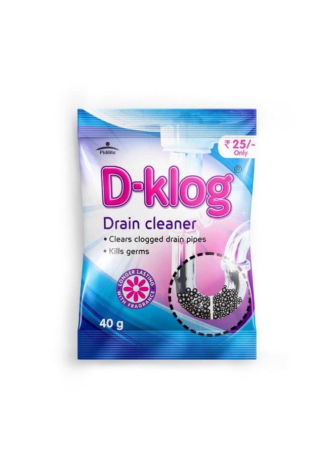 Pidilite D-Klog Drain Cleaner Powder (40G X 8 Units), Removes Clogs, Blockages In Washbasin, Septic Tank, Sinks, Pipes Within 30 Mins.Drain Expert | Sink Cleaner| Toilet Cleaner | No Manual Hassle Required  - Image 3