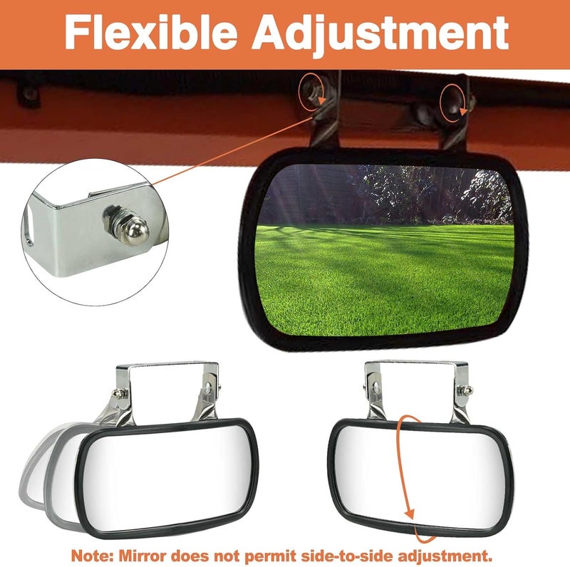 HEMRUNK 8" x 4" Universal Stainless Steel Rectangular Convex Rear View Mirror with U-Bracket for Tractors Trucks Forklifts Boats (Pack of 1) Modern versatile shape - Image 5