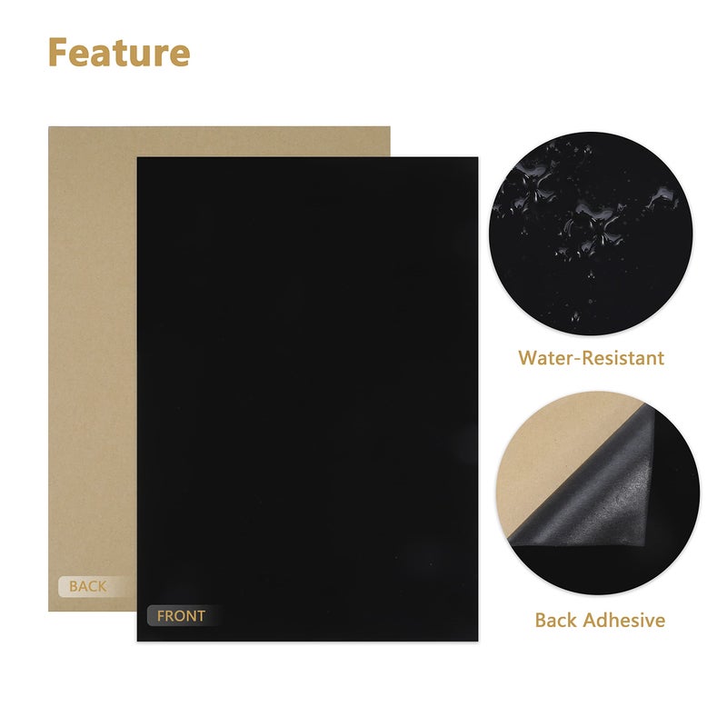 Caydo 12PCS Black Self Adhesive Felt Sheets, Soft Velvet Sticky Back Felt for Jewelry Box and Drawer Liner, Art and Craft Making(A4 Size) - Image 3