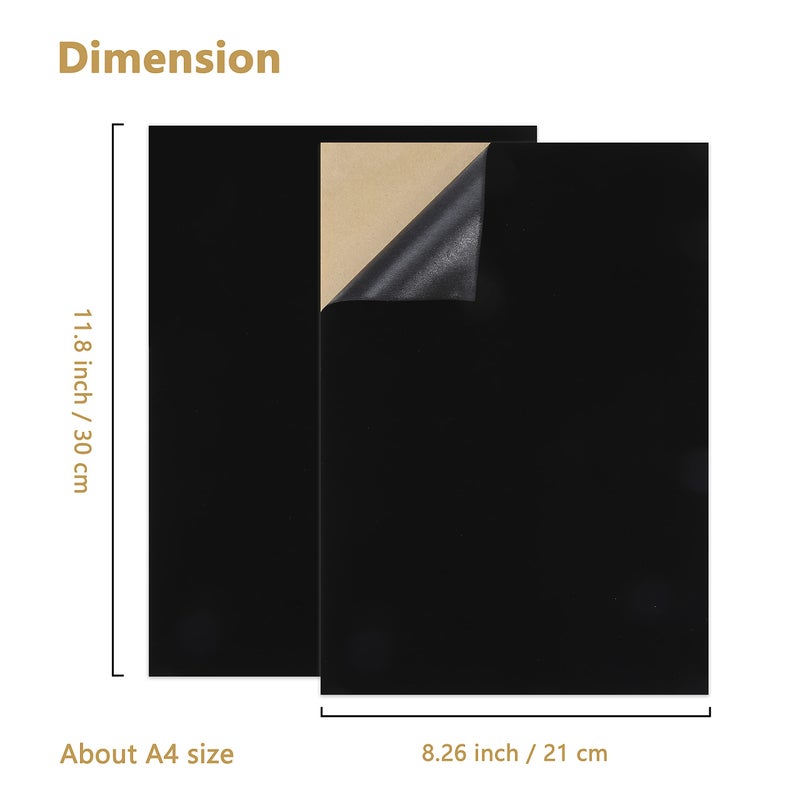 Caydo 12PCS Black Self Adhesive Felt Sheets, Soft Velvet Sticky Back Felt for Jewelry Box and Drawer Liner, Art and Craft Making(A4 Size) - Image 2