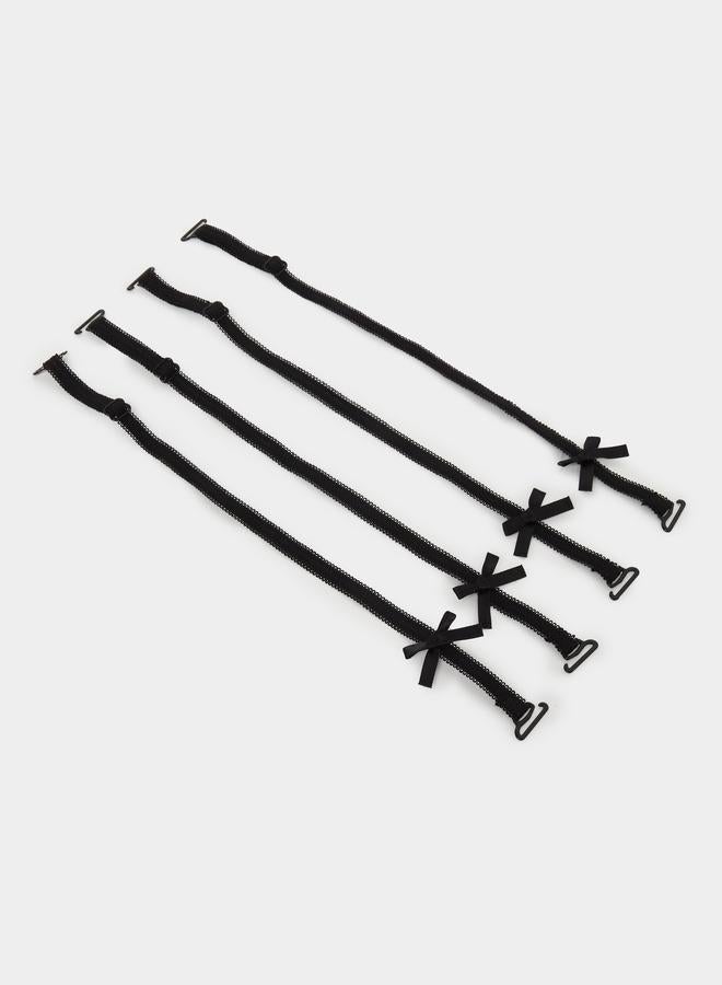 Styli Styli Set of 4 - Picot Elastic Bow Trim Bra Straps  - Image 1