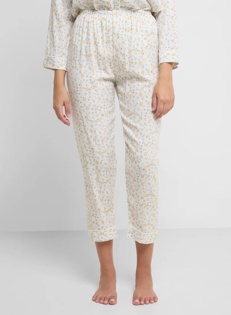 Ginger Floral Button Up Shirt & Pyjama Set