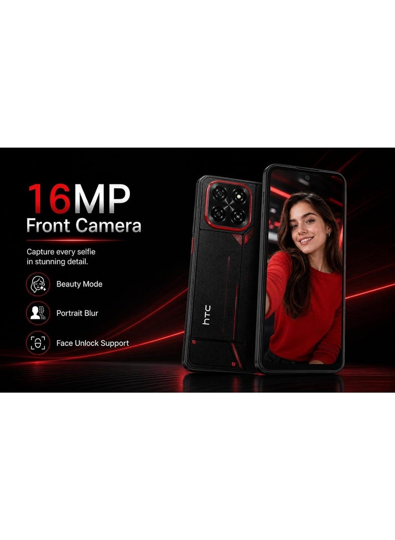 إتش تي سي هاتف ذكي Wildfire E7 Elite 5G ثنائي الشريحة، سعة تخزين 256 جيجابايت، 12 جيجابايت رام، أسود - Image 4