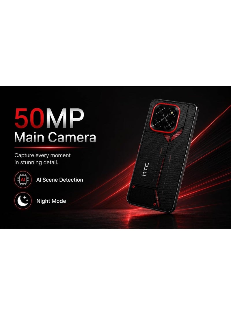 إتش تي سي هاتف ذكي Wildfire E7 Elite 5G ثنائي الشريحة، سعة تخزين 256 جيجابايت، 12 جيجابايت رام، أسود - Image 5