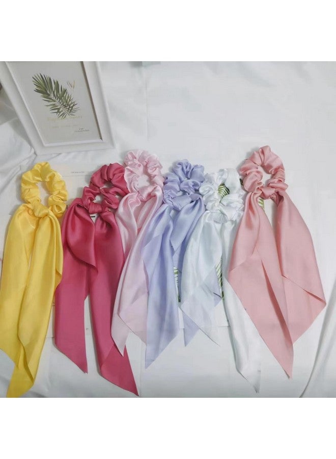 DORMITORRY Set of 6 Printed Ribbon Scarf Scrunchies, Anti Hair Breakage, Stylish Scrunchy for Girls, Women, Hair Ties, gift for Sister, Friend, Headband Hair Ties - Multicolor. - Image 1