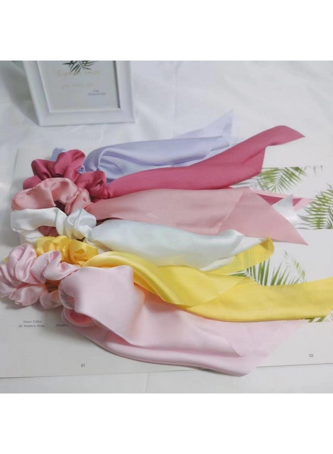 DORMITORRY Set of 6 Printed Ribbon Scarf Scrunchies, Anti Hair Breakage, Stylish Scrunchy for Girls, Women, Hair Ties, gift for Sister, Friend, Headband Hair Ties - Multicolor. - Image 2