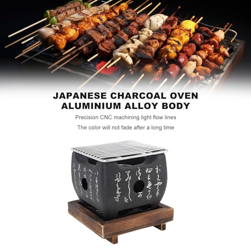Bewinner Japanese Grill with Portable Design, BBQ Grill Food Charcoal Stove for Household Barbecue Tool - 2 Size Available (19.5x18cm / 7.7x7.1in) - Image 4