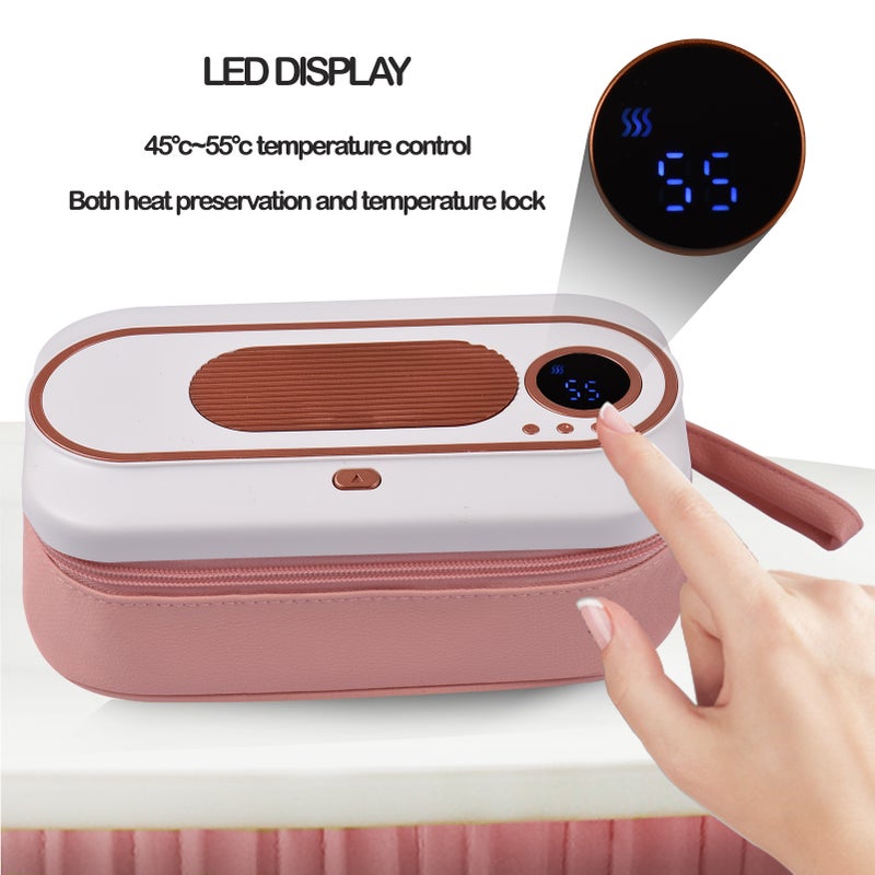 USB Rechargeable Baby Wipe Warmer, Smart Temperature Control&Wet Wipes Dispenser, 2 Modes, and 5000 mAh Battery Powered, Large Capacity Design, Portable Home, Travel, Camping Wet Wipe Heating Box - Image 3