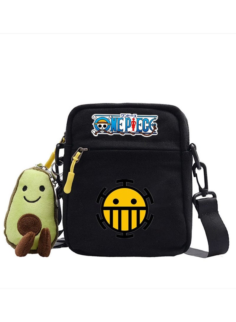 KUYING Anime One Piece Lufei Skew Straddle Bag Small Square Bag One Shoulder Backpack 
