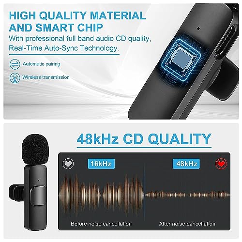 TECHNOVIEW 2.4 Ghz Omnidirectional Lavalier Wireless Dual Microphone with Noise Cancallation, 50M Range Plug & Play, 2 Transmitters & 3 Receiver Lapel Mic System for All USB Devices K9-V2 (Black) - Image 4