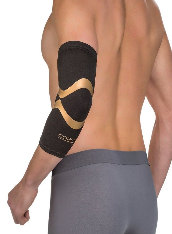 Copper Fit Pro Series Performance Compression Elbow Sleeve, Black with Copper Trim, Large - Image 1