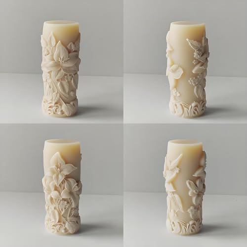 Japleed Elegant Lily Embossed Candle Molds for Candle Making, 3D Flower Silicone Molds for Candle Soap Wax Resin Clay, Blooming Lily Chocolate Cake Fondant Molds, DIY Floral Art Craft Wedding Decor - Image 4