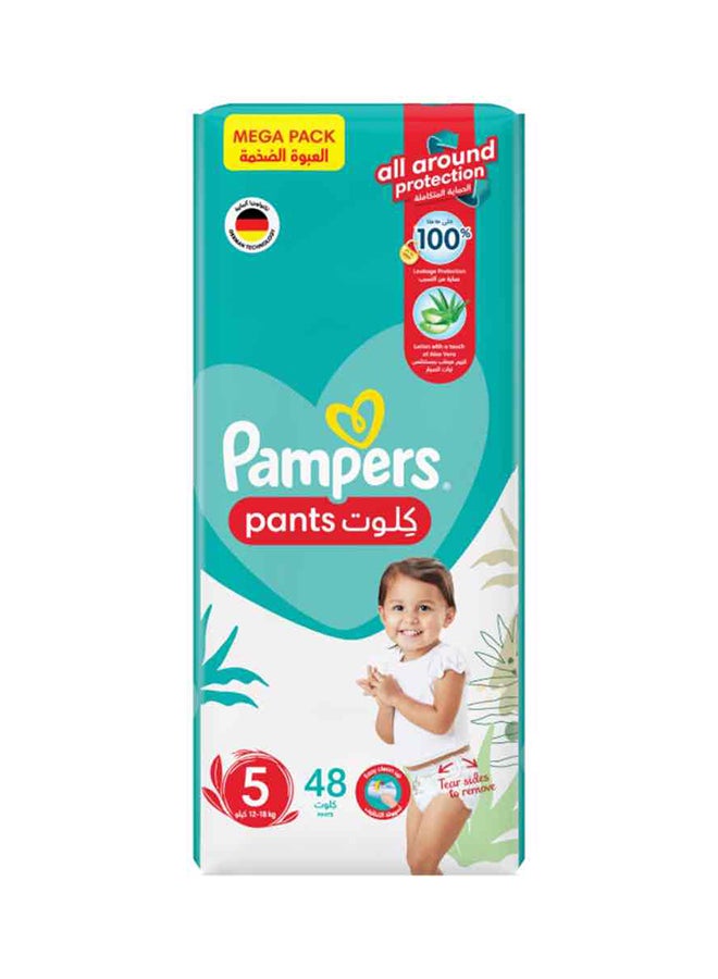 Pampers Aloe Vera Pants Diapers Size 5 Mega Pack 48 Count - Image 2