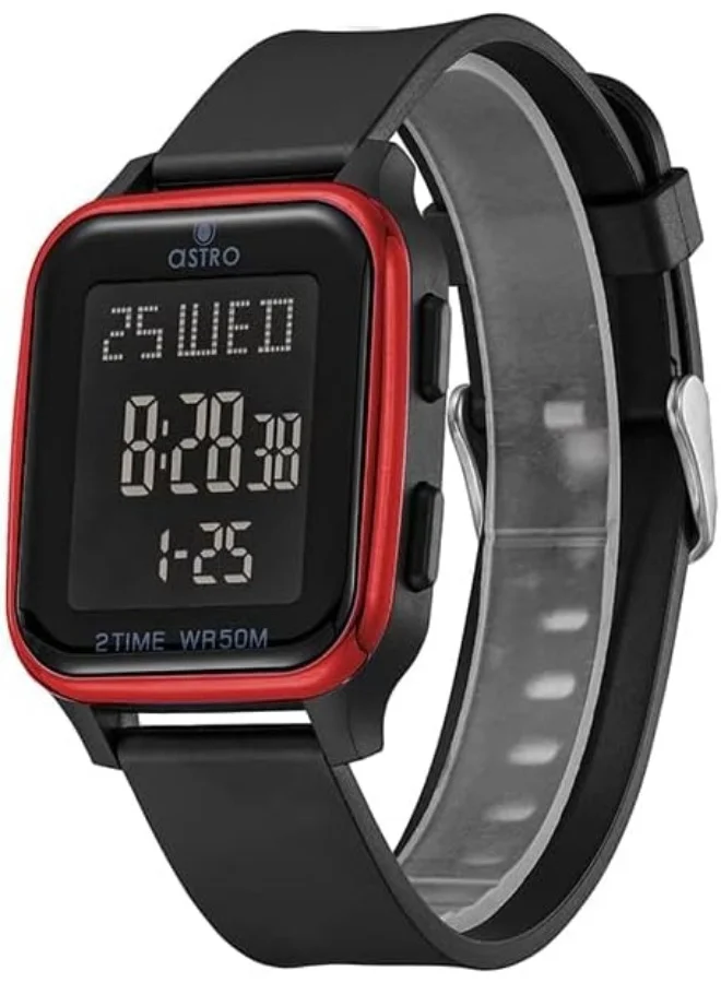 ASTRO Astro Kids Watch, Digital Display and Polyurethane Strap - A23908-PPBBR, Black