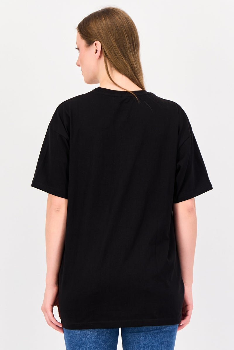 Tom And Jerry Women Crew Neck Short Sleeve Graphic Print T-shirt, Black - Image 2