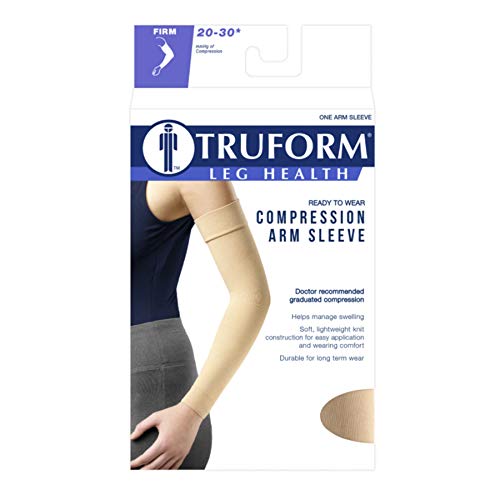 Truform Lymphedema Compression Arm Sleeve, 20-30 mmHg Post Mastectomy Support, Beige, Medium - Image 4