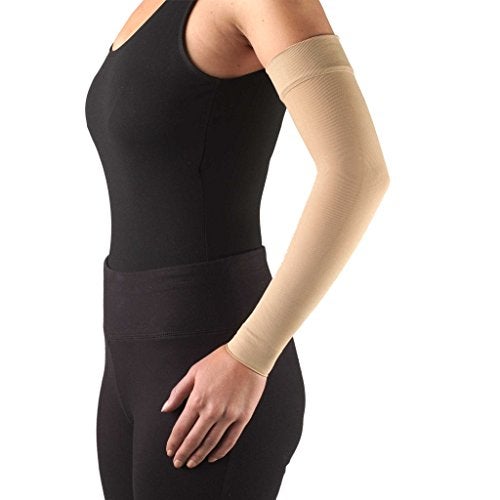 Truform Lymphedema Compression Arm Sleeve, 20-30 mmHg Post Mastectomy Support, Beige, Medium - Image 1